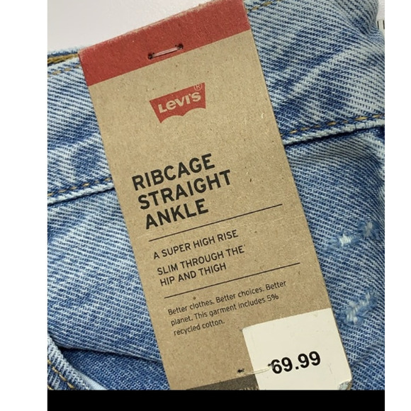 Levi's Ribcage Straight Leg Fit Ankle 30x27 High 13" Rise Jeans NWT - Picture 7 of 7